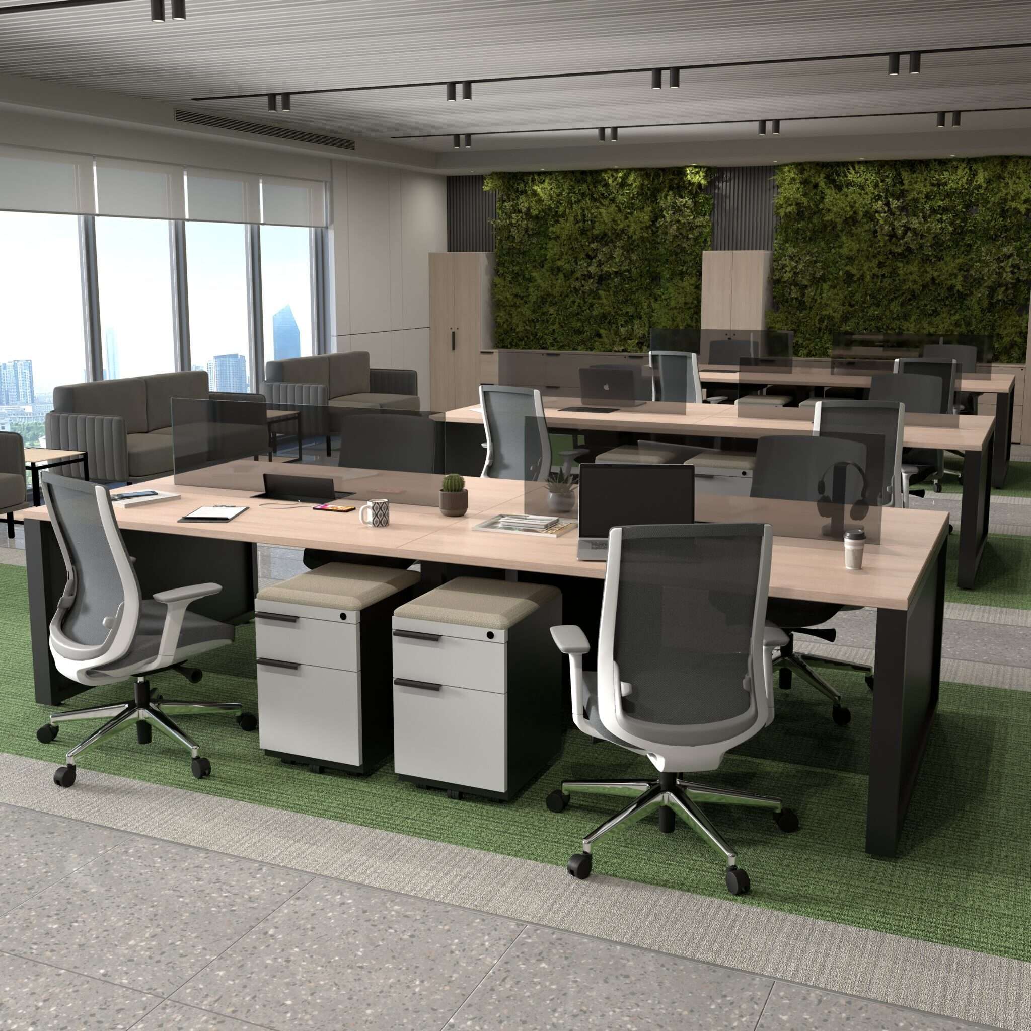 KIOS commercial office seating and workstation system for corporate environments